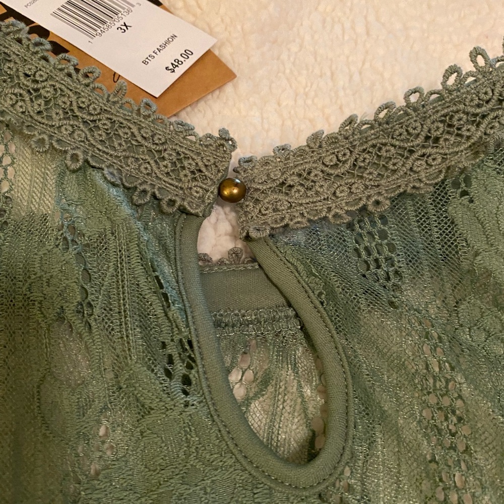 Chance or Fate women’s 3x hedge green pullover dressy sleeveless top. NWT - Picture 7 of 9